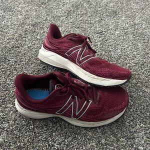 Burgundy new balance running shoes